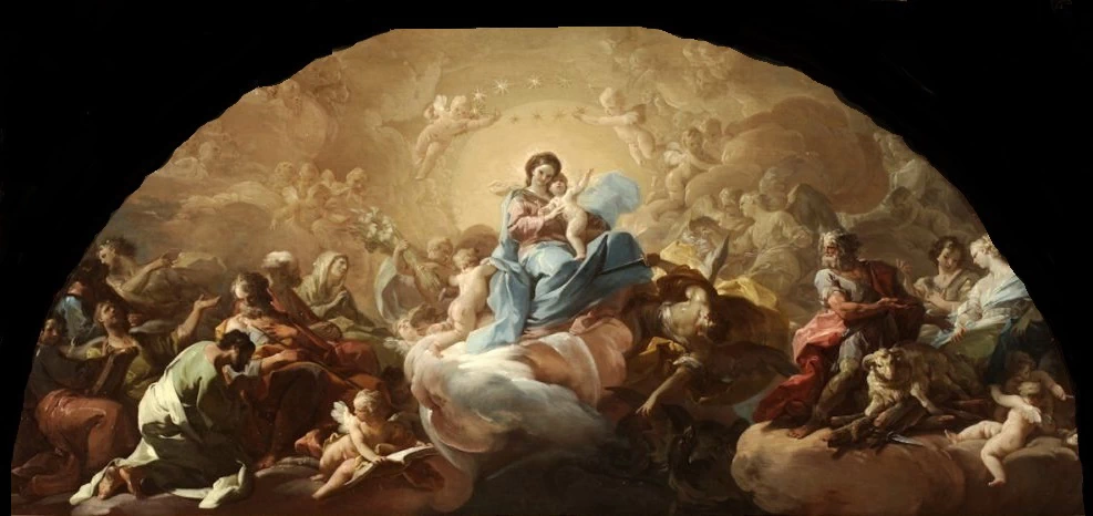 Bozzetto per la cupola della cappella di Santa María del Popolo a Cesena - La Madonna col Bambino e santi, Museo de Zaragoza